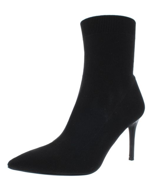 Steve Madden Claire Knit Pointed Toe Booties in Black | Lyst