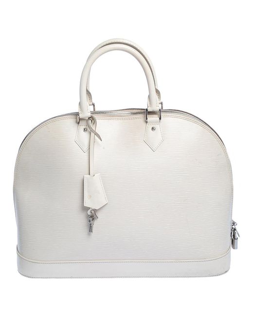 Louis Vuitton White Ivorie Epi Leather Alma Gm Bag