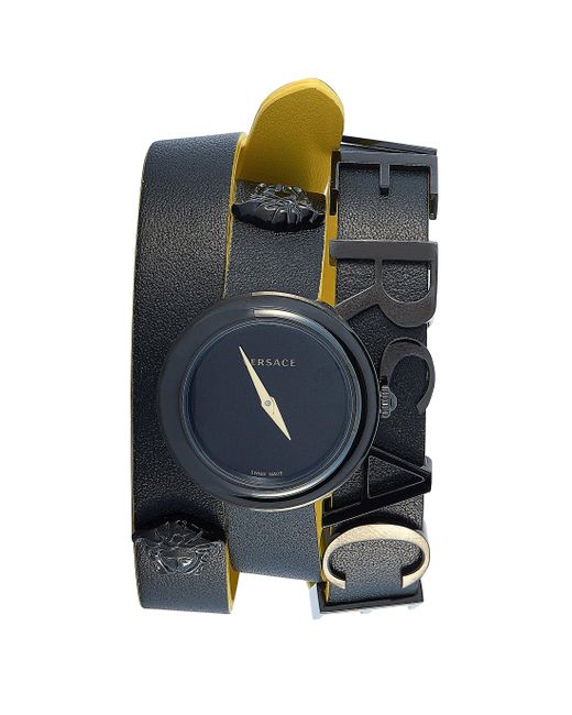 Versace V-flare Black Double Wrap Watch Vebn00518