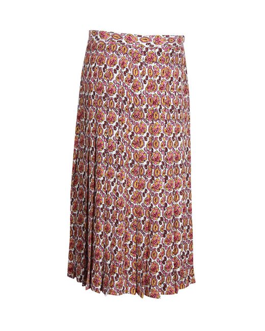 Victoria Beckham Multicolor Paisley-print Pleated Midi Skirt