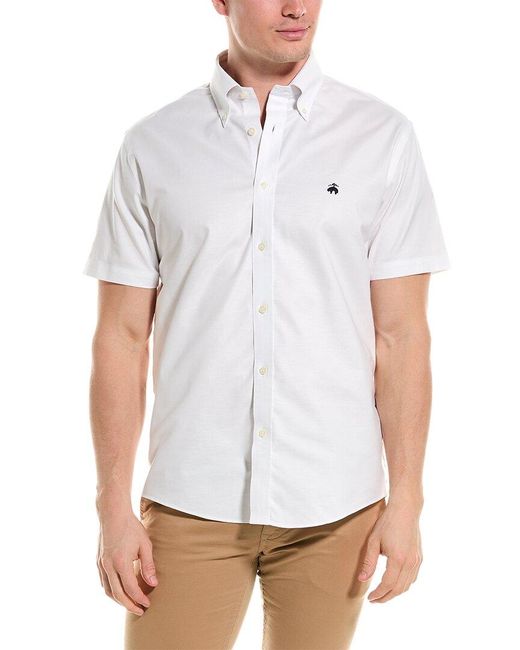Brooks Brothers White Regular Fit Oxford Shirt for men