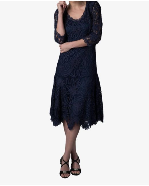 soutache embroidered dress Alex Evenings