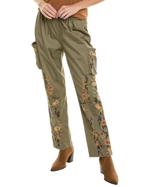Johnny Was Green Whitney Pant In Martini Olive