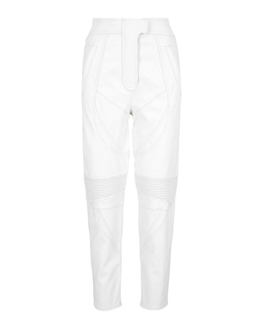 Stella McCartney White High-waisted Faux Leather Pants
