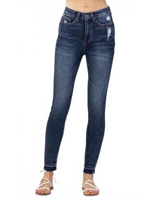 Judy Blue Full Size Mid Rise Bf Patch & Repair Destroy Release Hem Jeans Plus Size main image 0