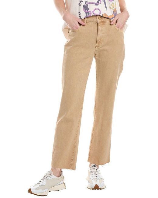 DL1961 Natural Patti Straight High-rise Sand Vintage Ankle Jean