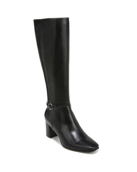 Naturalizer S Waylon Square Toe Knee High Boot Black Textured Wide Calf 11 M