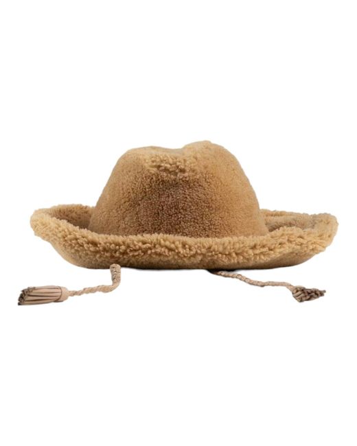 Bally Natural 6302896 Camel Shearling Western Hat for men