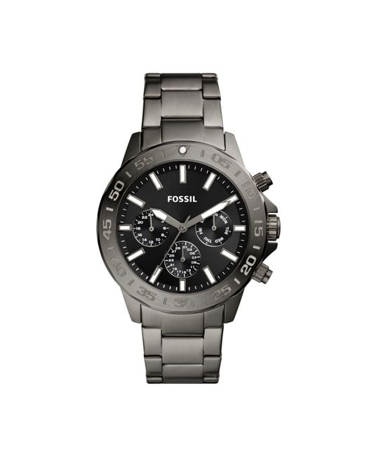 Fossil Bannon Multifunction, Smoke-tone Stainless Steel Watch in ...
