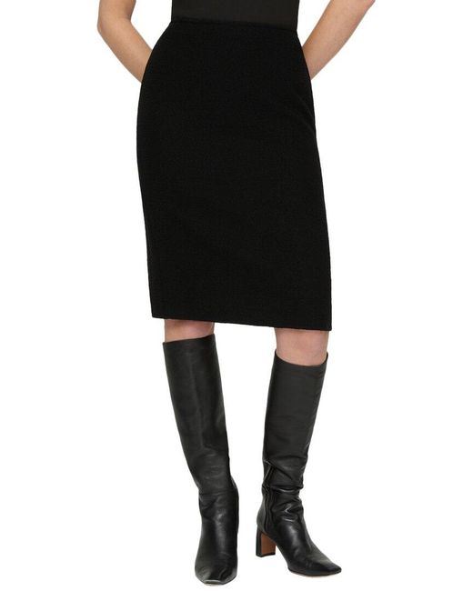 Lafayette 148 New York Black Casey Wool-blend Skirt