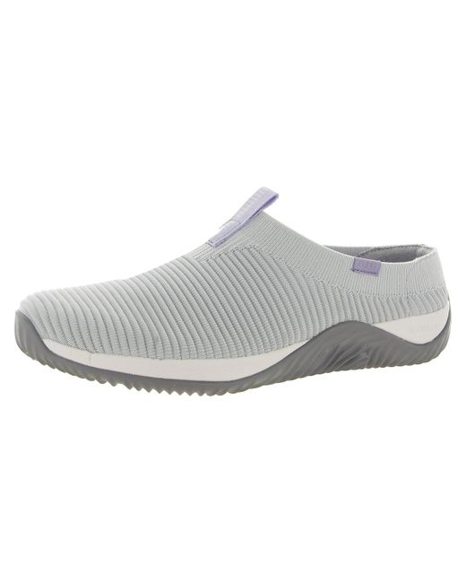 Ryka Gray Knit Laceless Casual And Fashion Sneakers