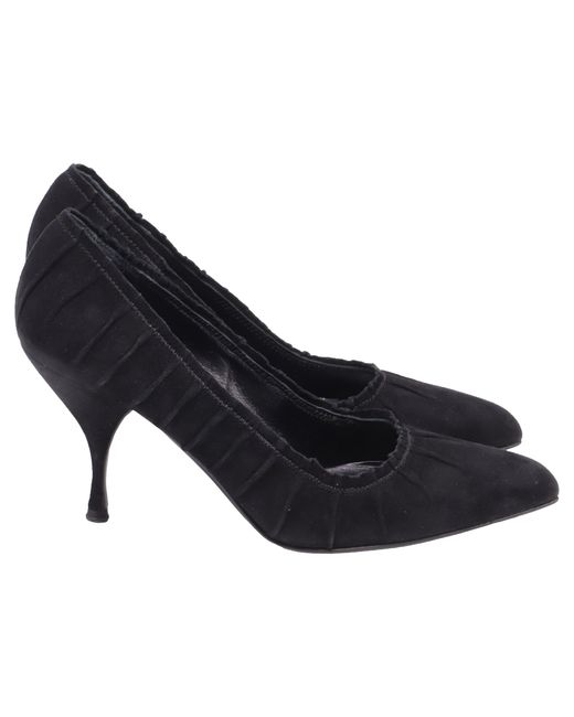 Prada Blue Pleated Pointed-Toe Pumps