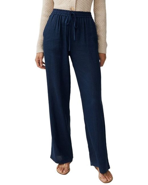 J.McLaughlin Blue Surya Linen Pant