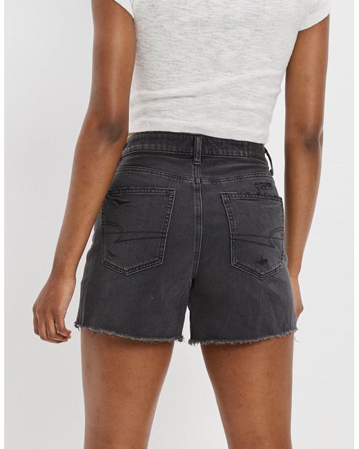 American Eagle Outfitters Gray Ae Denim Highest Waist baggy Short
