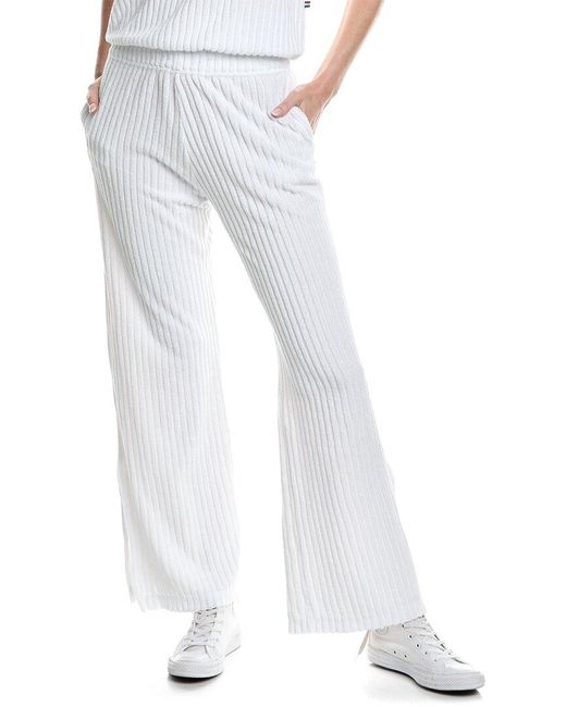 Sol Angeles White Riviera Terry Slit Pant