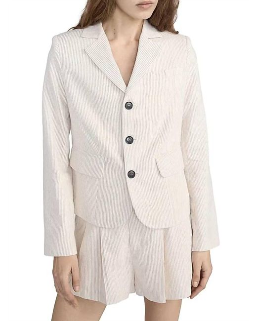 FRAME White Striped Smart Blazer