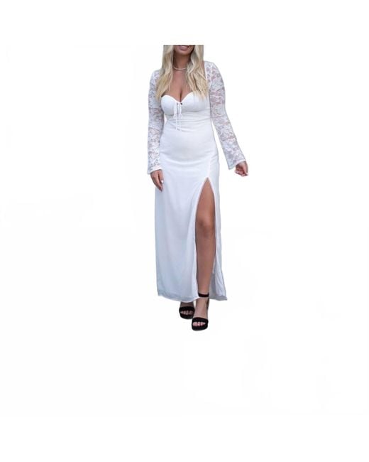 Endless Blu. Lola Lace Maxi Dress in Blue | Lyst