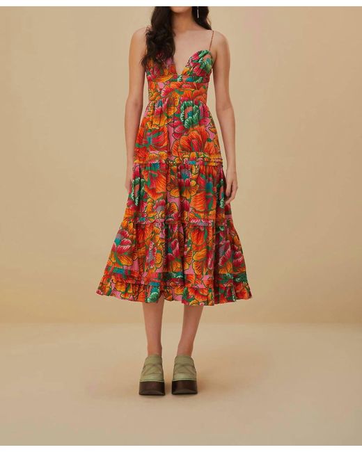 Farm Rio Natural Beaded Sleeveless Maxi Dress