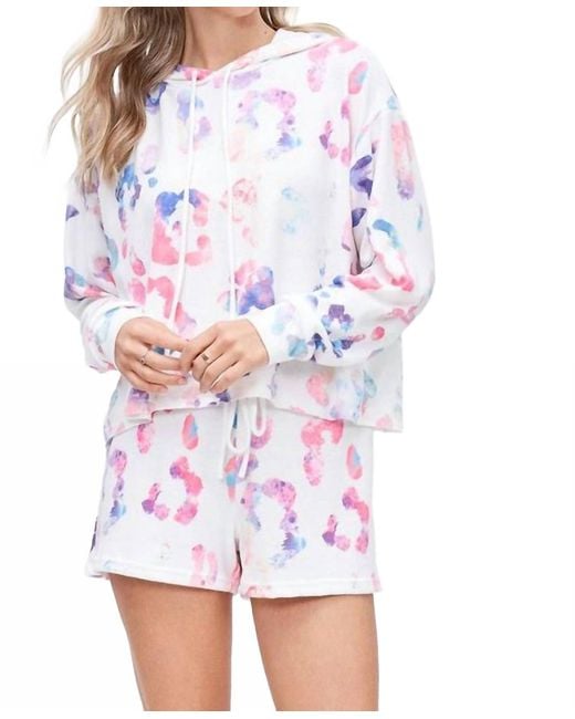 Phil Love White Leopard Shorts Set