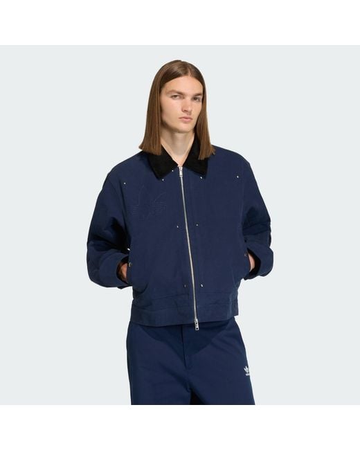 Adidas Blue Premium Essentials Bomber Jacket for men