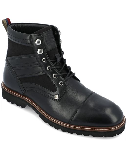 Thomas & Vine Black Feron Cap Toe Ankle Boot for men
