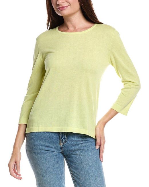 Forte Yellow Coastal Silk & Cashmere-Blend Sweater
