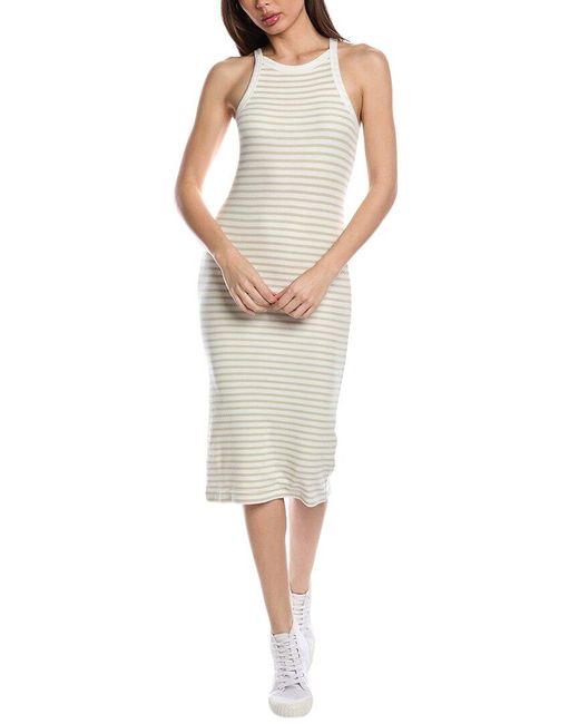chinese dress ladies Atm Anthony Thomas Melillo Wool-Blend Stripe Maxi Dress, White / Regular 0 (XS)