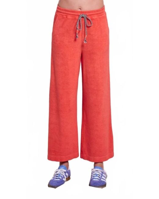 Sundry Red Loop Terry Crop Lounge Pants