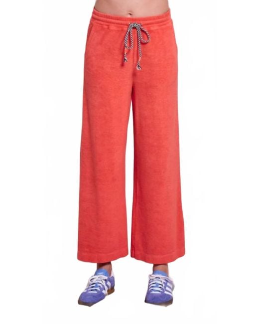 Sundry Red Loop Terry Crop Lounge Pants