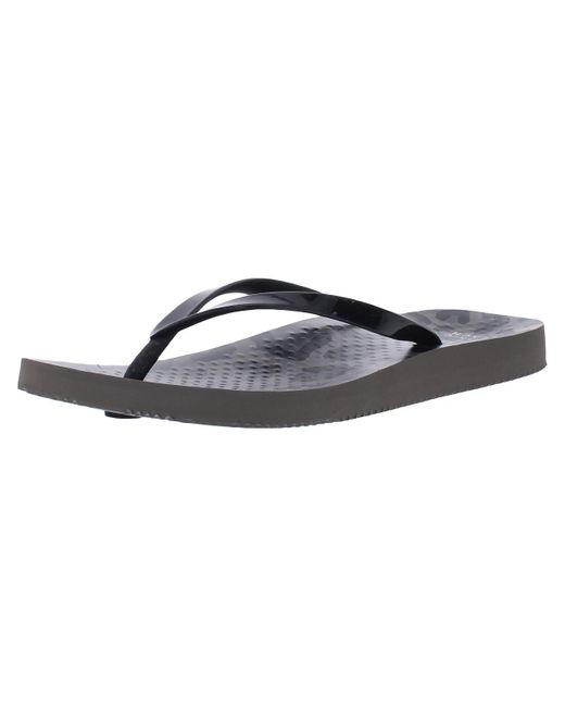 Vionic Black H344noosa Slip On Flat Thong Sandals