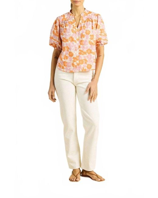 Trovata White Loren Short Sleeve Blouse