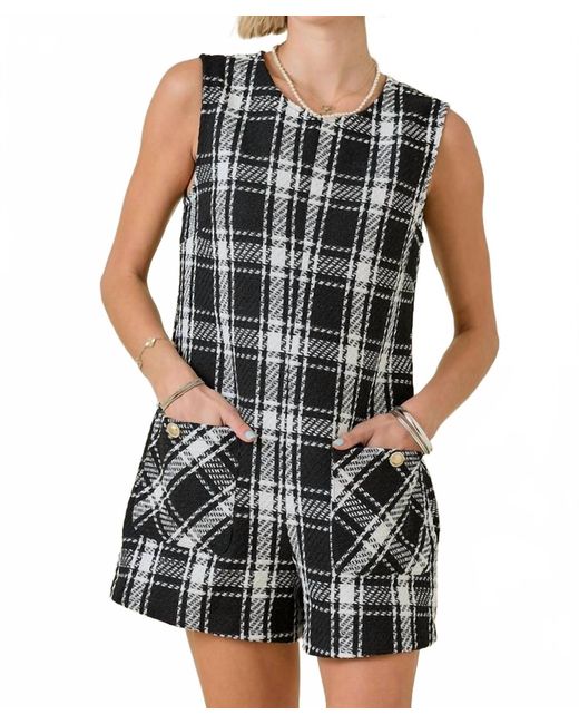 Day + Moon Black Gingham Romper