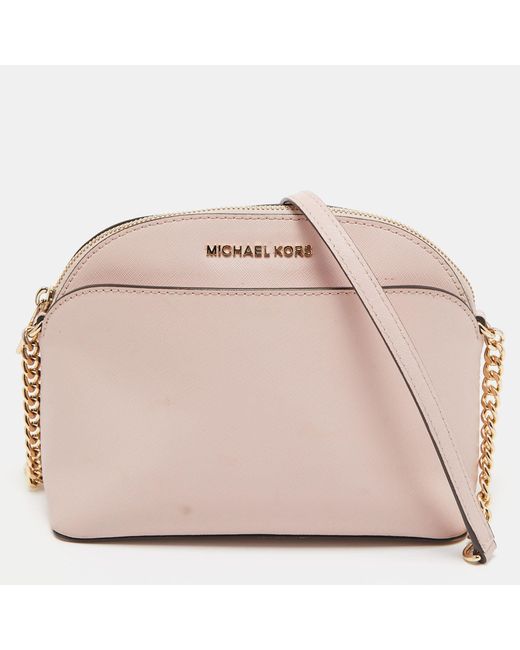 Michael Kors Pink Leather Emmy Crossbody Bag