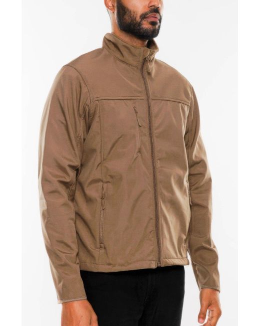 TRUEDAMES Brown Solid Soft Shell Storm Tech Jacket Coat for men