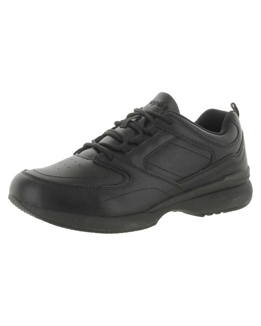 Propet Black Lifewalker Sport Leather Fitness Athletic And Training Shoes