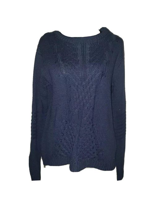 Roxy Women's Blue Knit Cotton Blend Sweater