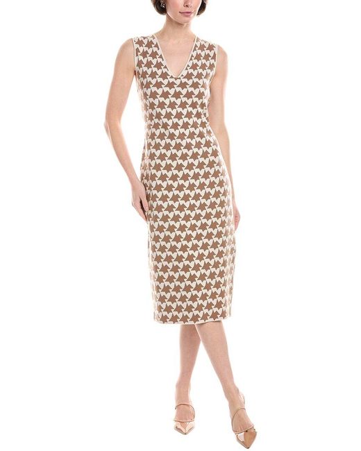 Akris White Wool-blend Midi Dress