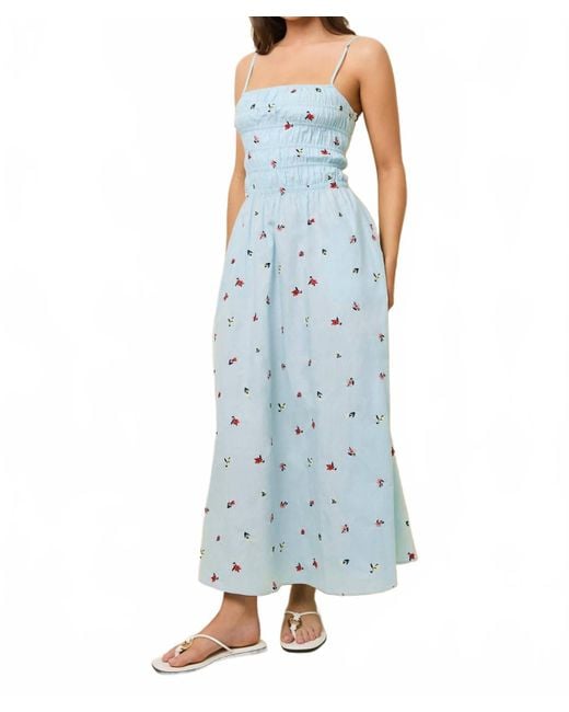 Solid & Striped Blue Delta Embroidered Midi Dress