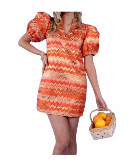 Emily Mccarthy Orange Hampton Mini Dress