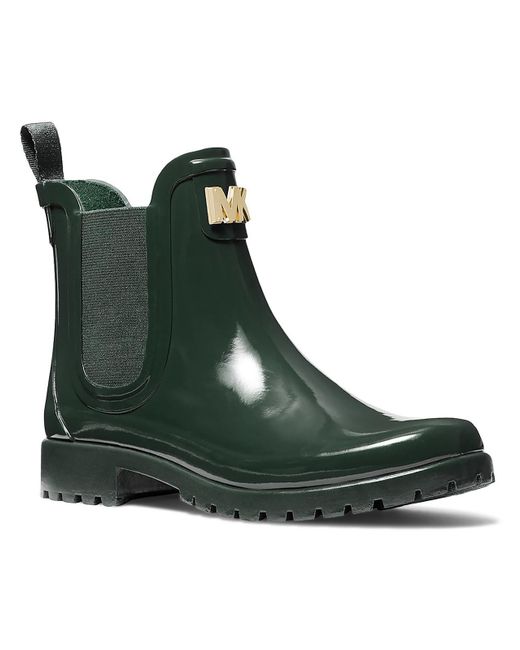 MICHAEL Michael Kors Green Sidney Round Toe Pull On Rain Boots