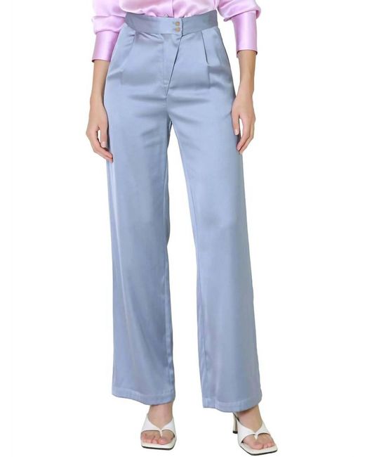 Crescent Blue Satin Twill Pants