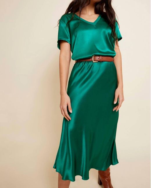 Nation Ltd Green Mabel Bias Skirt