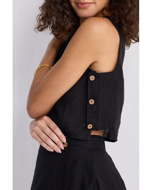 REISTOR Black Boxy Crop Top