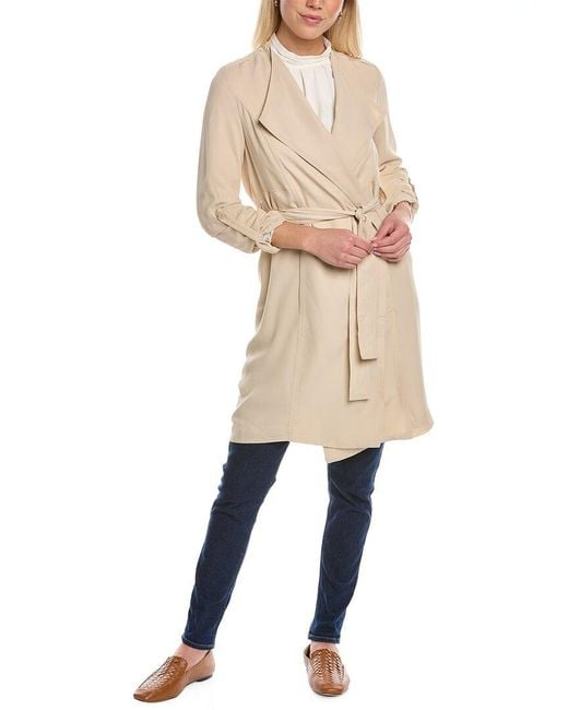 T Tahari Open Front Trench Coat in Natural Lyst
