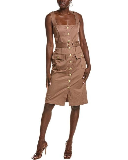 L'Agence Brown Tank Midi Dress