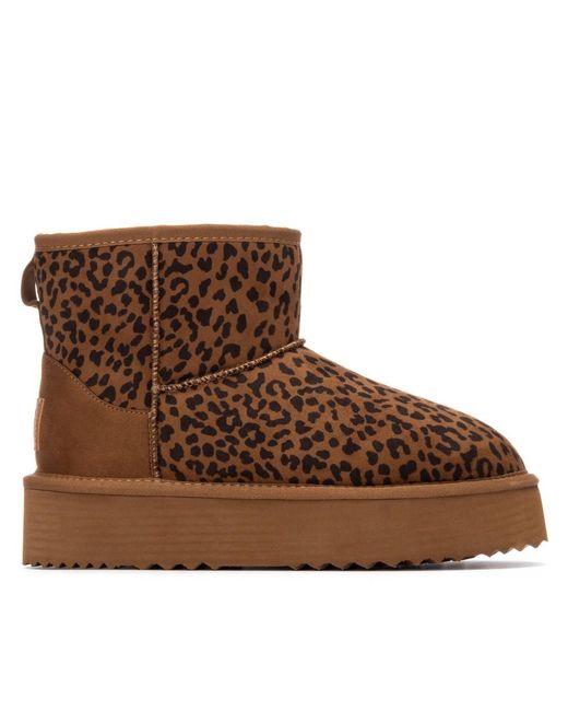 Xti Brown Winter Suede Booties By