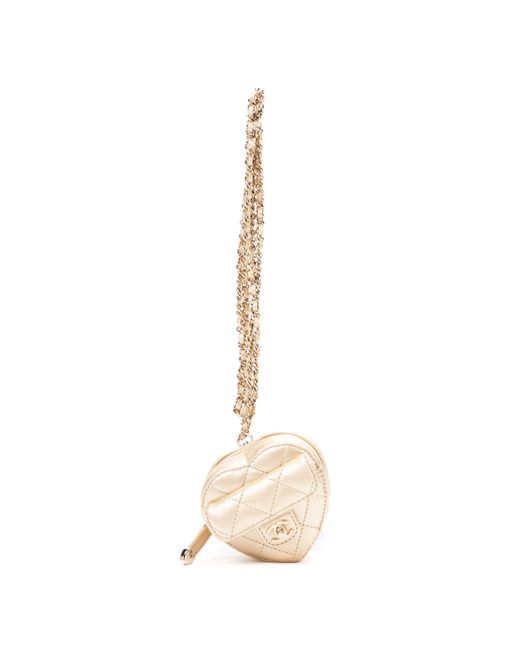 Chanel Rare Heart Clutch With Chain Mini in Metallic | Lyst