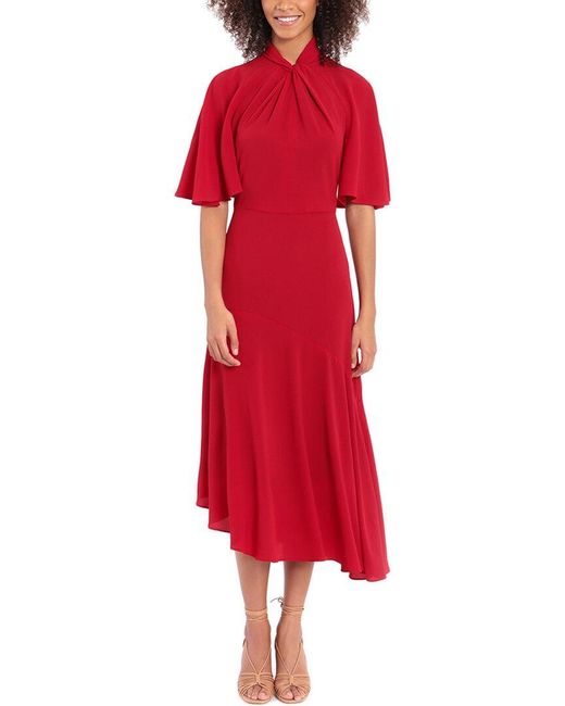 Maggy London Red Midi Dress
