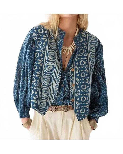 MAISON HOTEL Blue Baricco Patterned Vest