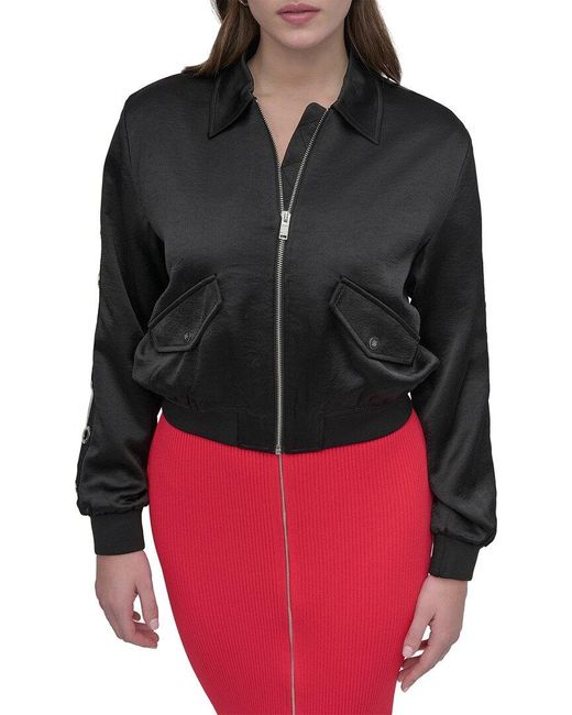 DKNY Black Logo Bomber Jacket
